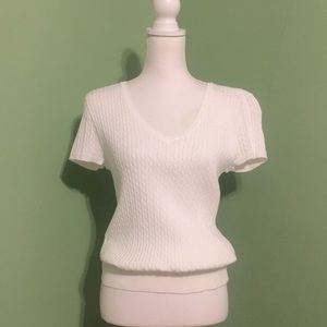 Jeanne Pierre white short sleeved sweater